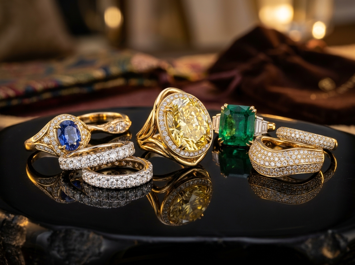 Soleil D'Or Sarı Safir & Pırlanta Yüzük